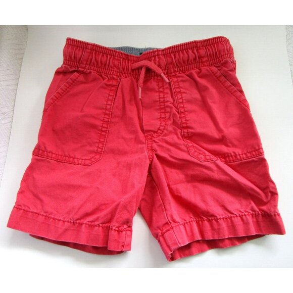 Genuine Oshkosh B'Gosh Boys 3T Red 100% Cotton Shorts - Pockets & Drawstring - Picture 1 of 13